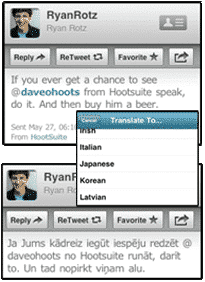 Translate Twitter with HootSuite iPhone Translate Twitter with HootSuite iPhone