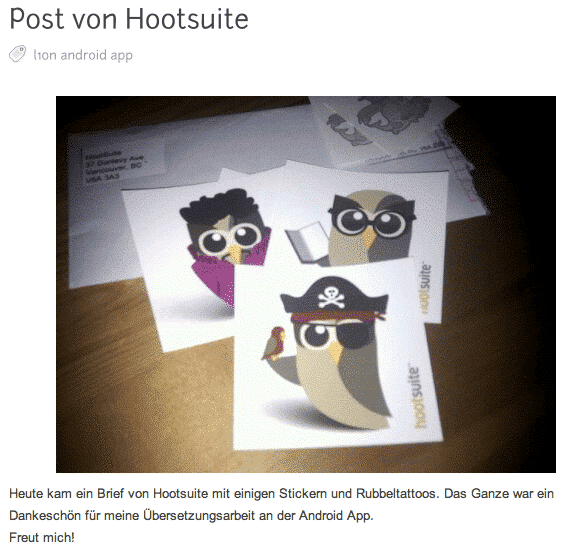 Germany blogs about HootSuite HootSuite owl stickers in Germany