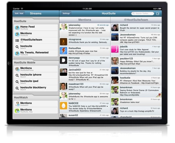 View Streams on HootSuite iPad View Streams on HootSuite iPad