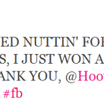 Tweet after winning HootSuite ipad contest from @kelkel926