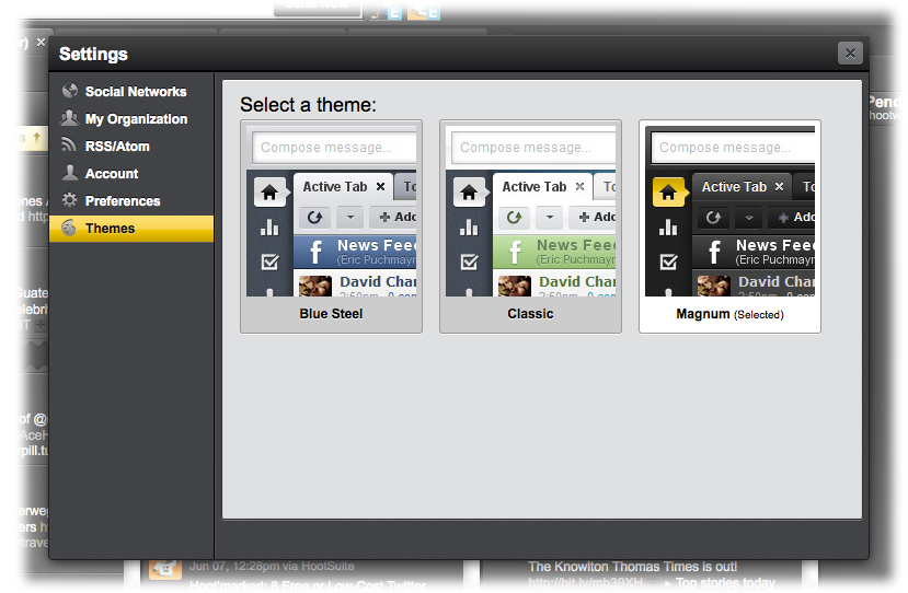 Pick a HootSuite theme