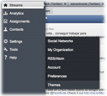 Go through the Launch Bar to access Settings and Themes