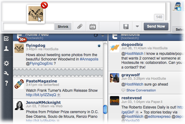 Try drag and drop to @mention users