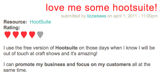 Unanimous Craft loves them some HootSuite Unanimous Craft shows some love