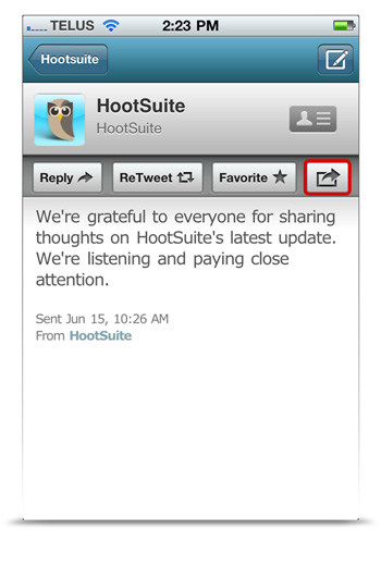 iPhone with HootSuite
