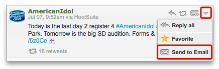 Send an email with your favorite message straight from HootSuite
