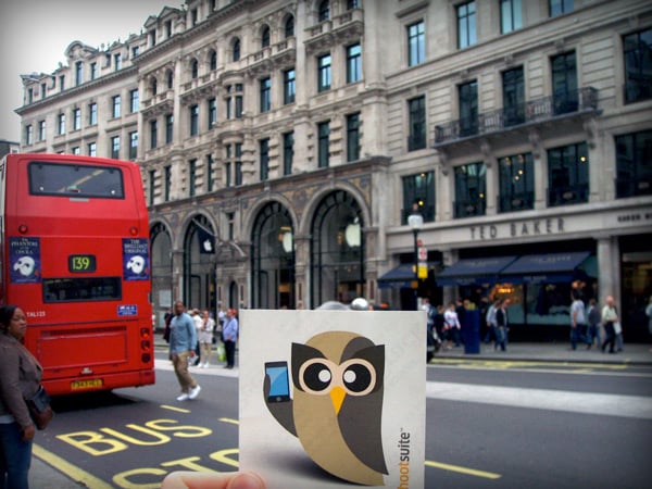 Owly in London HootSuite's Owly visited London last year