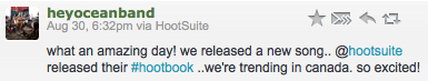 Hey Ocean! is on the Twitternet Hey Ocean! and HootSuite