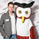 HootSuite CEO and HootSuite mascot
