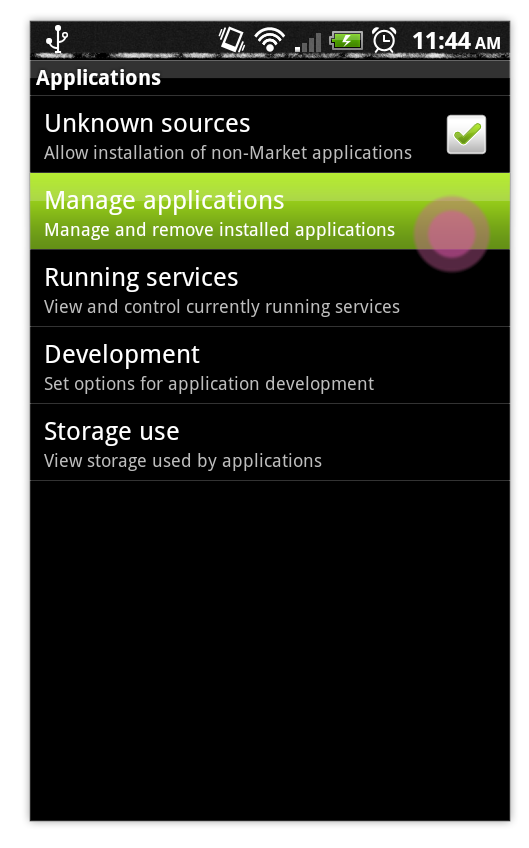 Manage Applications Android