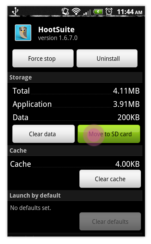 Move HootSuite to SD Card Android
