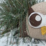 plush owly in the snow