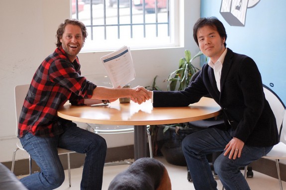 Ryan Holmes with Termtter Chief Engineer Ujihisa Tatsuhiro Ryan Holmes with Termtter Chief Engineer Ujihisa Tatsuhiro