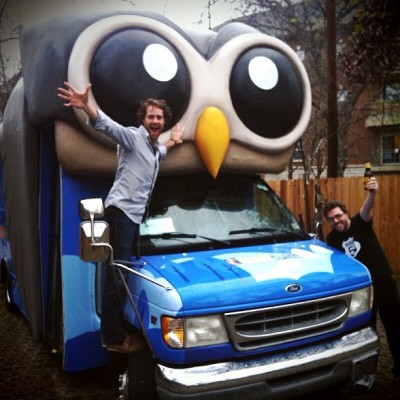 Ryan and Dave with the HootBus Ryan and Dave with the HootBus