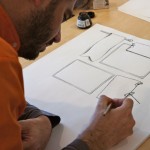 Freemium infographic, Jason drawing at desk