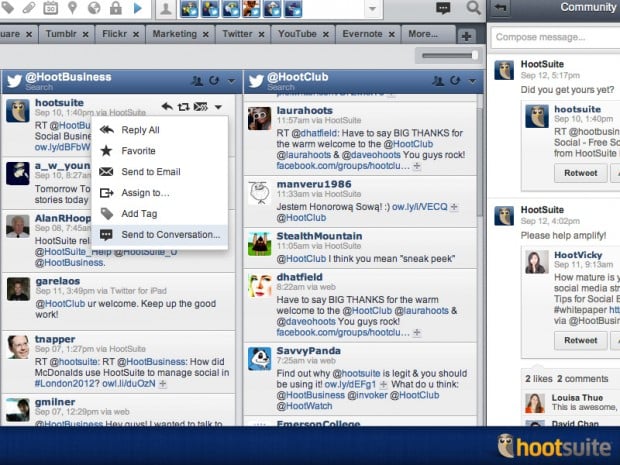 HootSuite Conversations allows you to collaborate