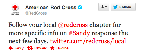Red Cross tweet #Sandy