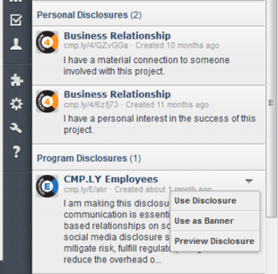 Existing Disclosure Selection Existing Disclosure Selection