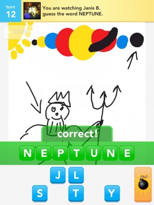 A Draw Something game between two owls