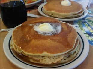 Do we really have to arm twist you into eating IHOP pancakes for a good cause? Flickr image by sm0re