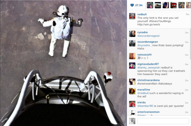 Redbull’s Instagram has very little product placement, instead it’s an photographic account of everything extreme.
