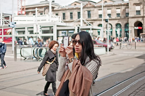 Tourist with iPhone