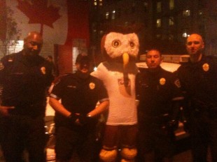 Austin Police pose with Owly