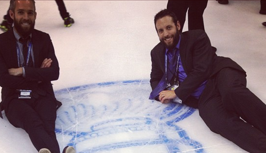 A pair of Kings. Dewayne Hankins and Digital Media Coordinator, Pat Donahue Dewayne and Pat celebrate on the ice