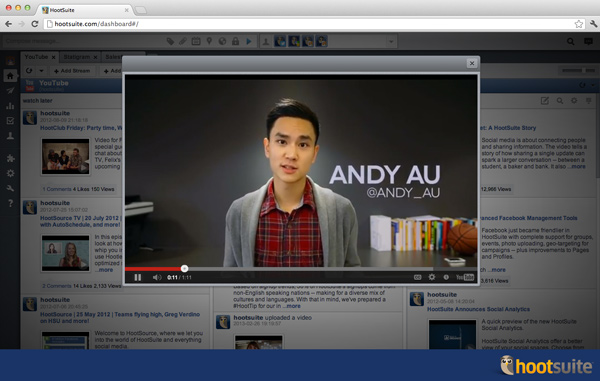 Premium YouTube App in HootSuite