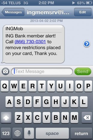 ING Text Scam