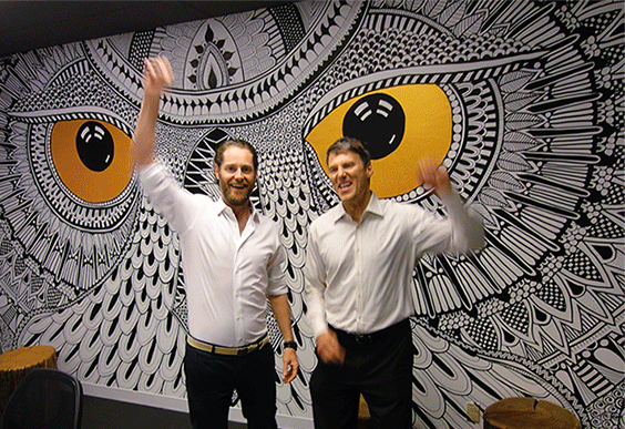 Vancouver Mayor Gregor Robertson with HootSuite CEO Ryan Holmes. Photo by Gwilli.