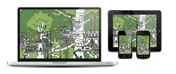 As with all of new mural designs, "The TreeHouse" is available as a free wallpaper download in many sizes.
