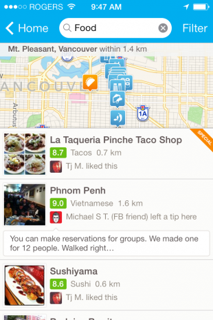 Foursquare iOS7 app
