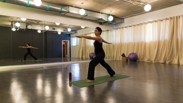 HootSuite's yoga room hosts complimentary classes for staff.