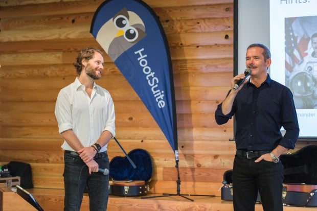 Social-savvy astronaut Chris Hadfield and HootSuite CEO Ryan Holmes.