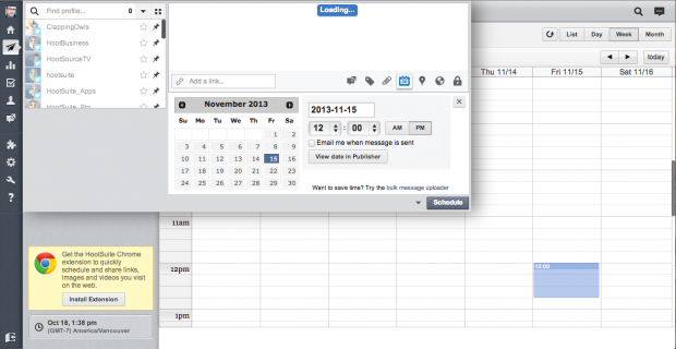 Want to schedule a Tweet for noon on a Friday? Just click it and go.