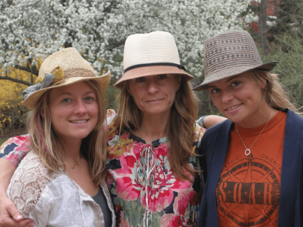 HootSuite social media coordinator Hannah Clark (right) with her mother and sister.