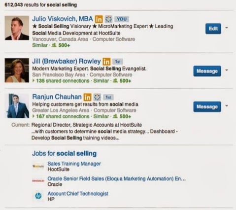 Keyword searches will bring up the most relevant results among your connections first.