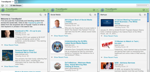 TrendSpottr in HootSuite TrendSpottr in HootSuite screenshot