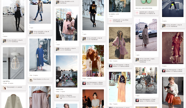Pinterest Screenshot. DIY online pin-board of ideas, content and inspiration.