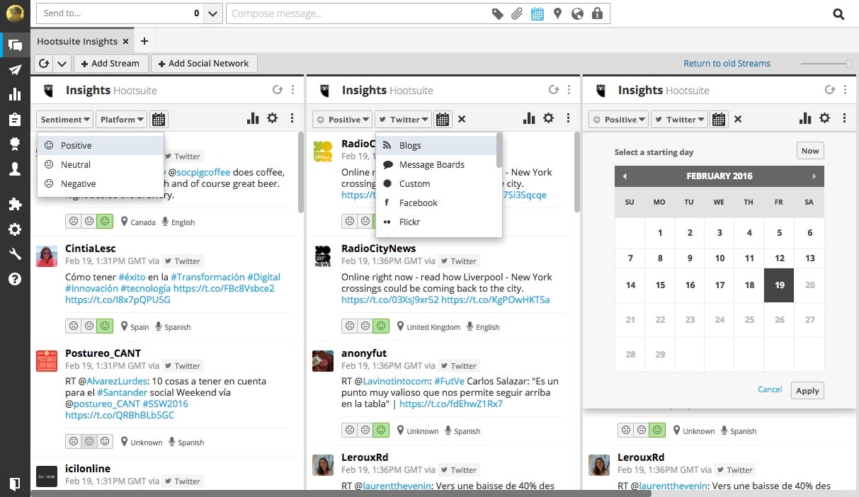 does hootsuite have social listening tools