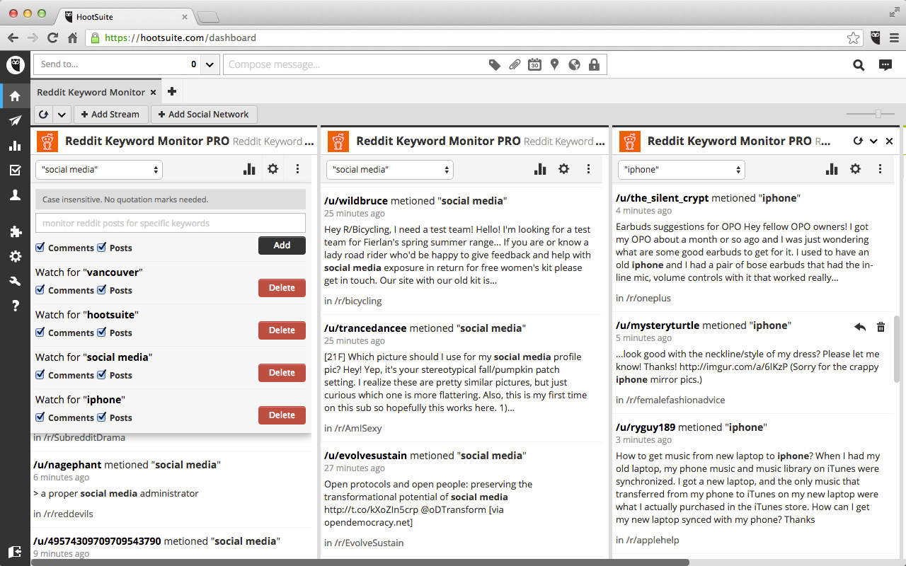 social media monitoring tool - Reddit Keyword Monitor Pro