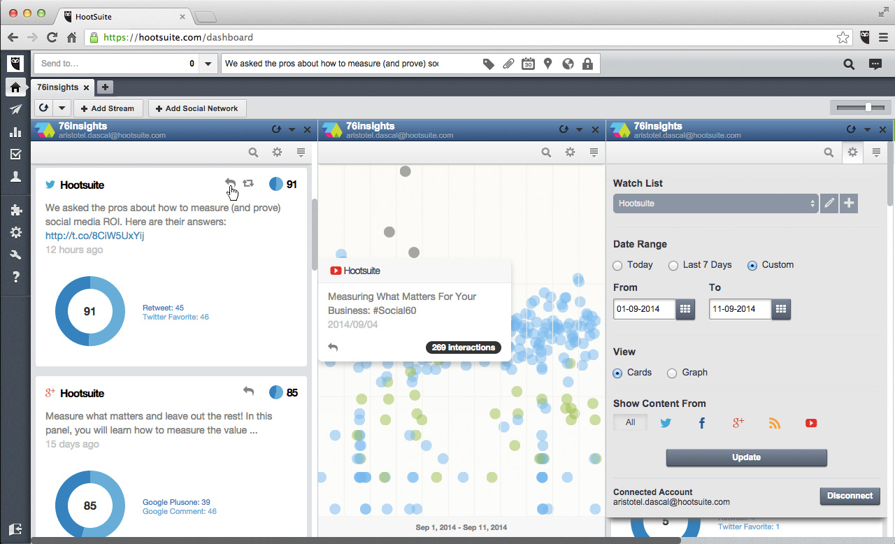 Social media monitoring tool - 76Insights