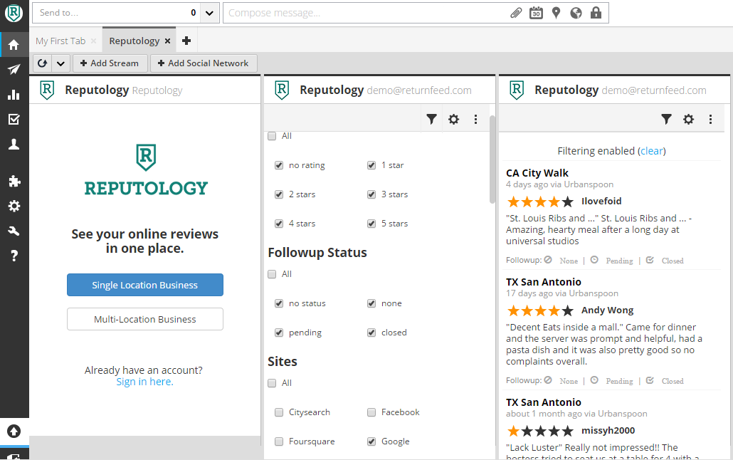 social media monitoring tool - Reputology