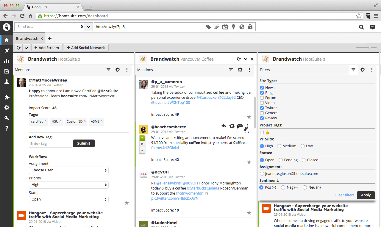 social media monitoring tool - Brandwatch