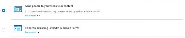 Publicités sur LinkedIn - Call to Action