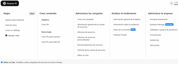 Ads Manager en Pinterest: crear una campaña