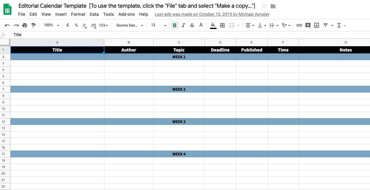  Google Sheets Weekly Calendar Template 2021 225287 Is 