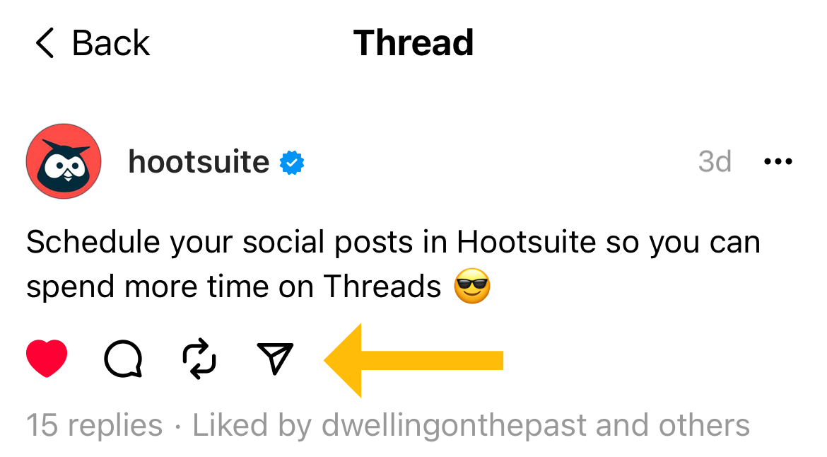 Threads-Post von Hootsuite