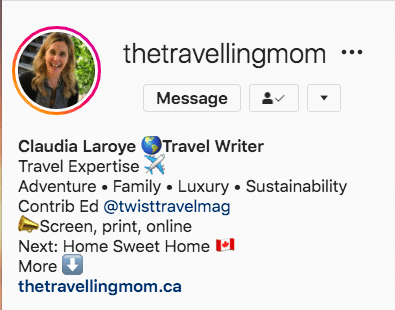 The Travelling Mom Instagram name keyword